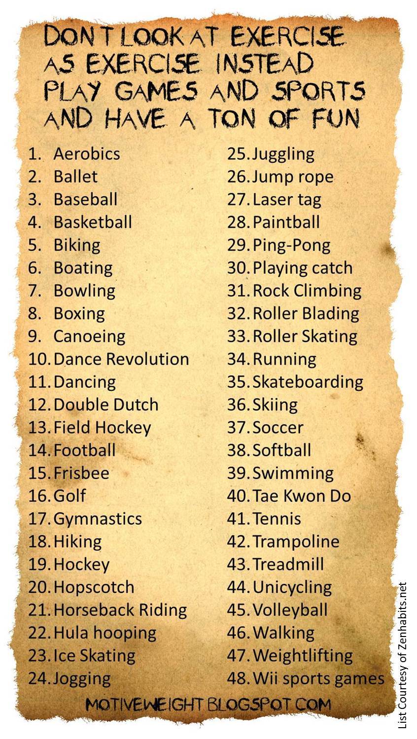 Motiveweight 48 fun ways to exercise