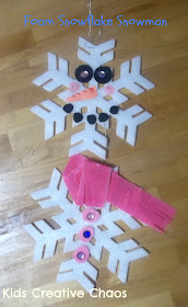 Make a Snowman Winter Craft Pre School Activity Preschool Snowflake