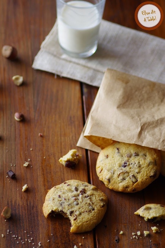 recette Cookies noisettes, pépites chocolat, cranberries