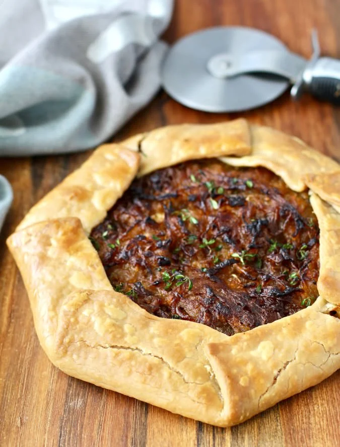 Sweet Onion Galette with Parmesan and Mascarpone Karen's Kitchen Stories