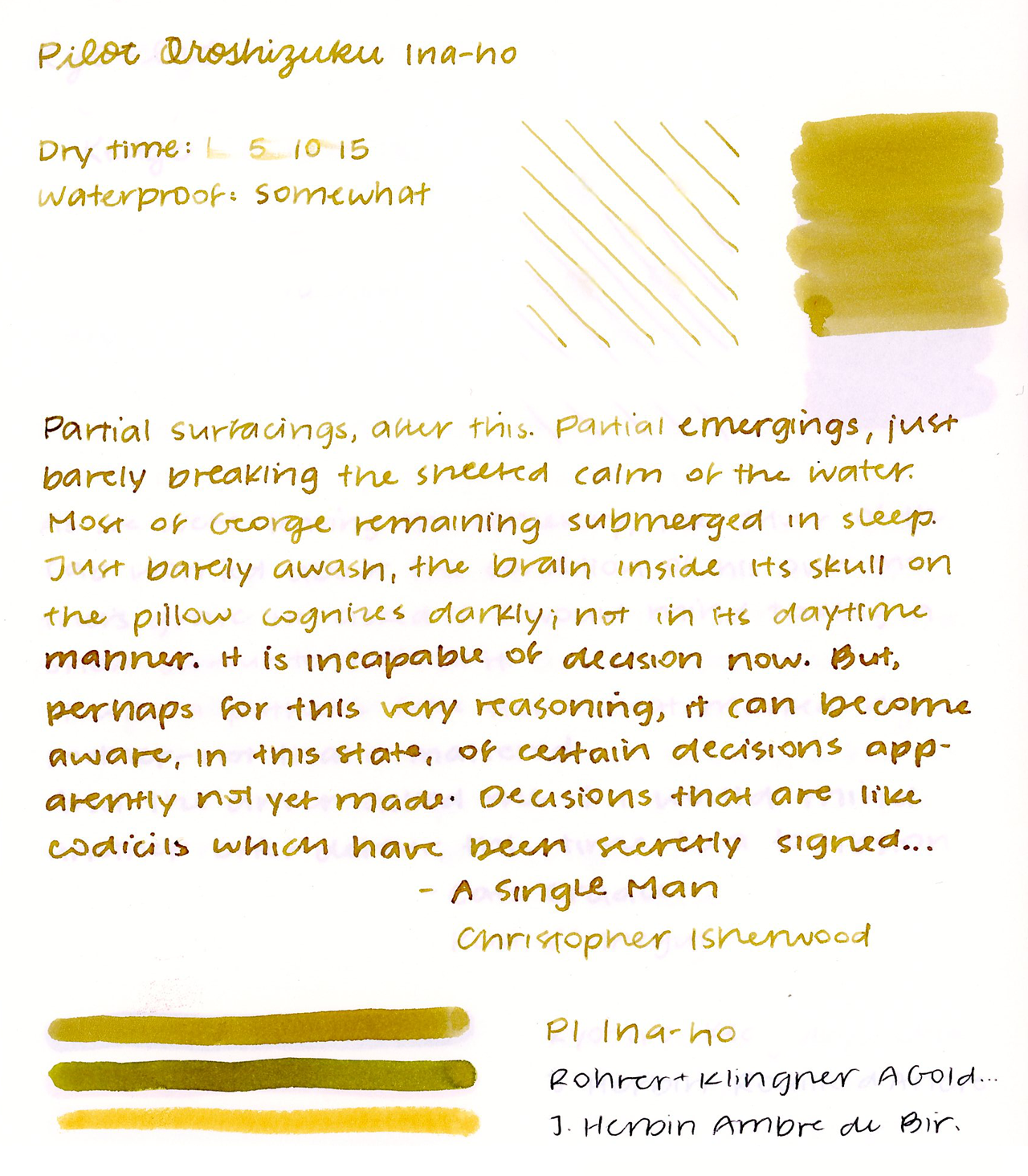 review pilot iroshizuku inaho ink between the teeth