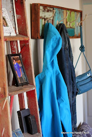 reclaimed wood patchwork coat hook http://bec4-beyondthepicketfence.blogspot.com/2014/05/a-patchwork-coat-hook-and-wax-s.html
