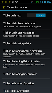  yakni animasi yang muncul saat ada pemberitahuan yang ditampilkan pada status kafe Cara Menambahkan Ticker Animation Android