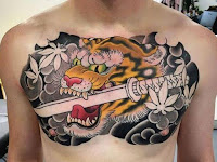 Chest Tiger Yakuza Tattoo