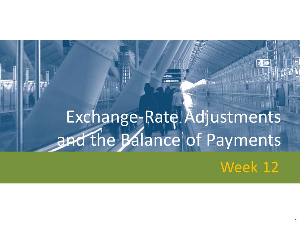 International Trade Chapter 12 ExchangeRate Adjustments & BOP