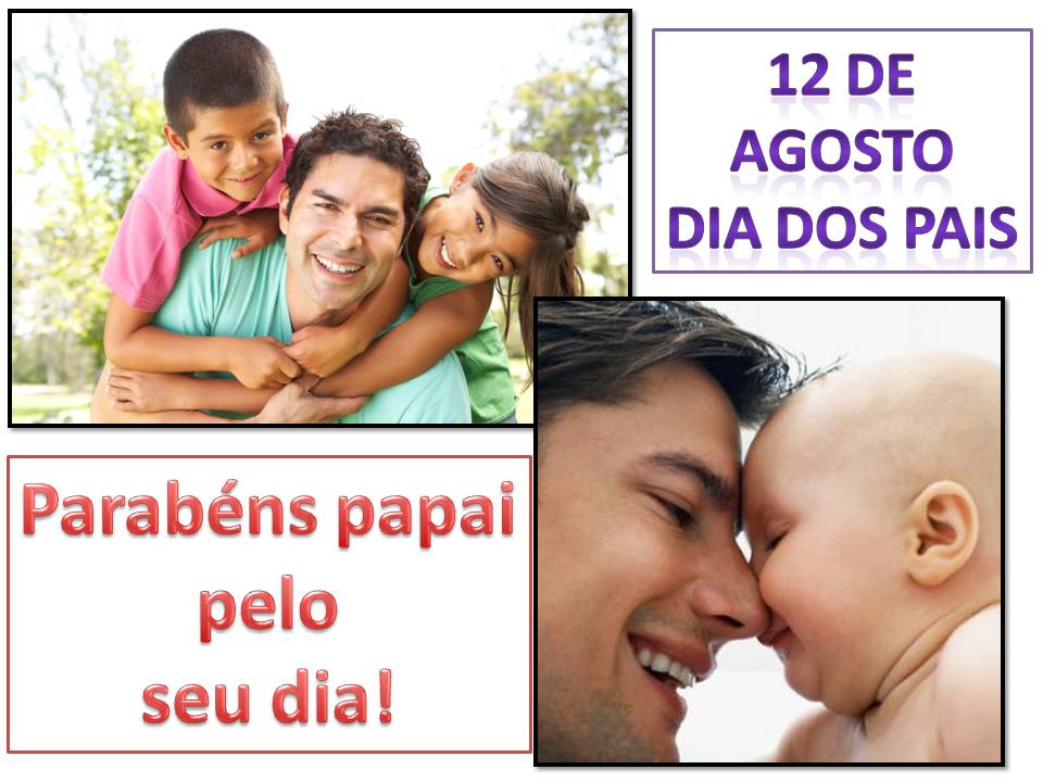 Imagem com a frase ‘Dia dos Pais’ em destaque, com desenhos infantis de família.