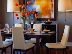 Dining Room Colors 2014 : Modern Home Dsgn Modern Dining Rooms Ideas 2014 Designers By Hgtv - Love the warm color pop with the curtains.