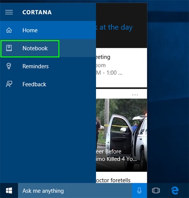 tampilan menu Windows 10