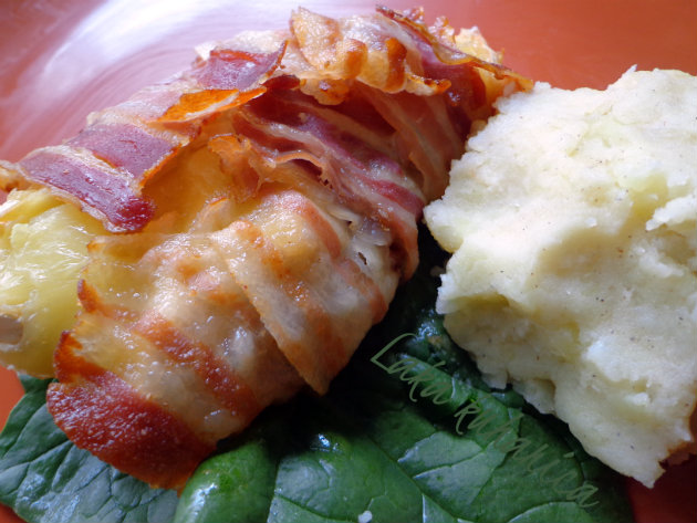 Pork chops, pancetta and cheese parcels by Laka kuharica: wrapping the meat in pancetta with apple and cheese really perks up the modest pork chop.