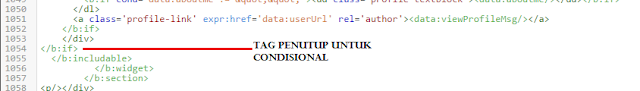 tag penutup conditional tags