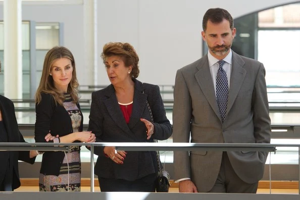 Crown Prince Felipe of Spain and Crown Princess Letizia of Spain attend the inauguration of "Casa del Lector" in Madrid, Spain