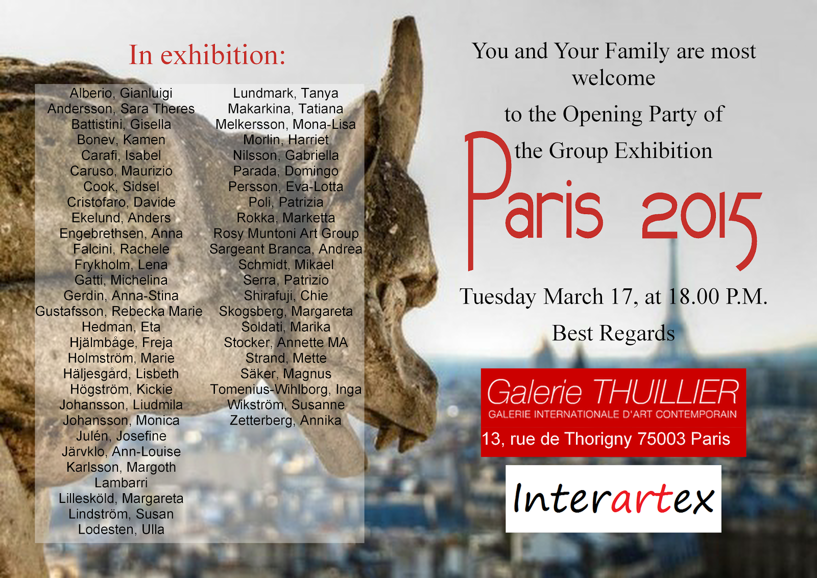 Samlings-utställning i Paris 2015