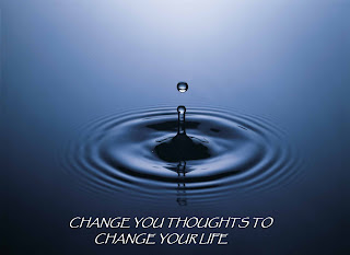 How to Stop Your Negative Internal Dialogue Image shows the ripples of a single drop of water landing into a pool of water with text: Change Your Thoughts To Change Your Life