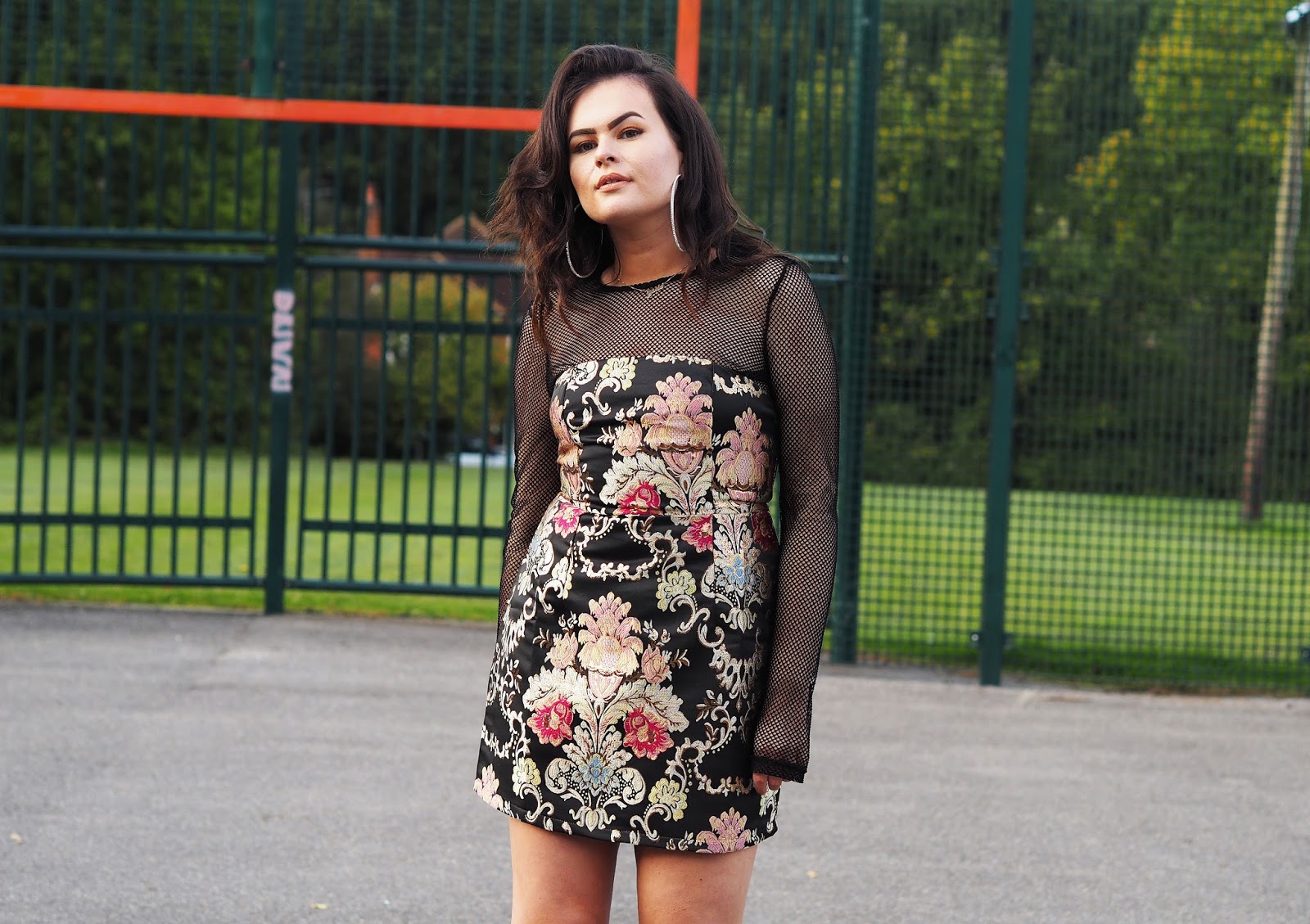 fATE BLACK FLORAL BROCADE BANDEAU DRESS, inthestyle dress, nakd fashion mesh top, nasty gals do it better, 7 things you tell yourself in your twenties, uk fashion blogger