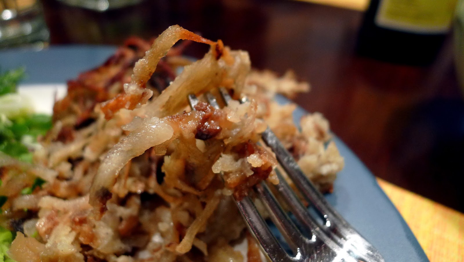 newFOOD tuesdayz Potato Kugel with Crispy Fried Shallots