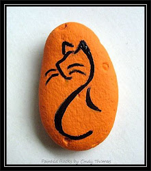rock painting stone cat halloween painted simple animals line cats orange nativity stones sets