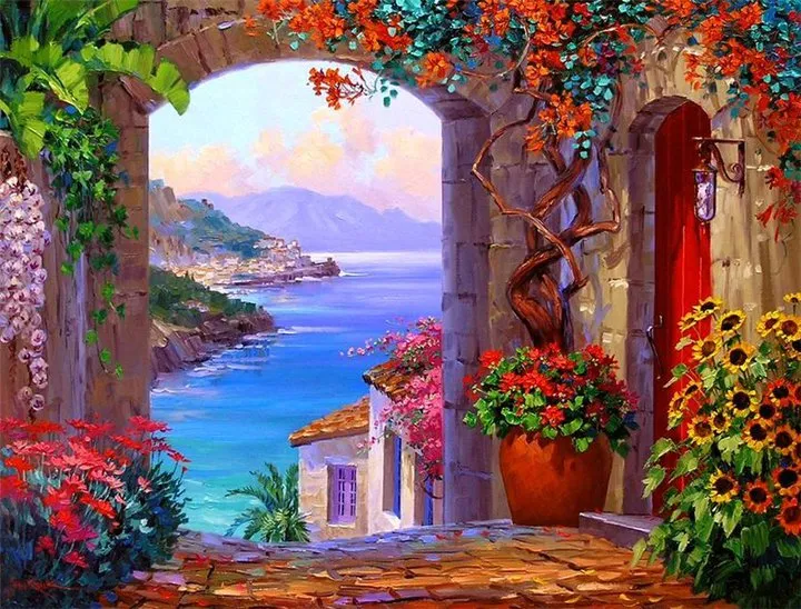 Mikki Senkarik 1954 | American Plein-air painter | A Touch of Greece 