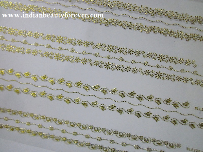 Indian bridal gold lace decal stickers