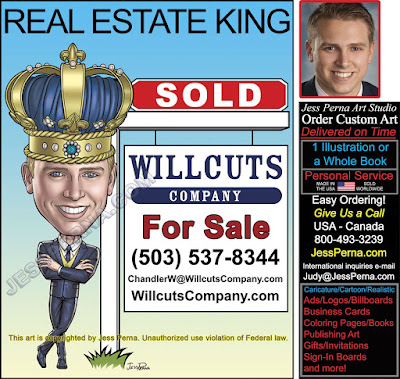  Real Estate Agent Sold Sign Caricature