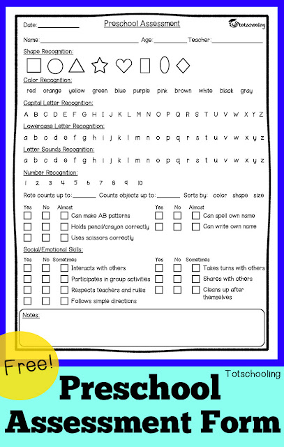 Free Preschool Assessment Form Mother Goose Time Preschool Curriculum 