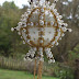 Vintage Handmade Christmas Ornament White Satin Ball Pearls Antique Gold Beads Gold Trim 1970's OOAK
