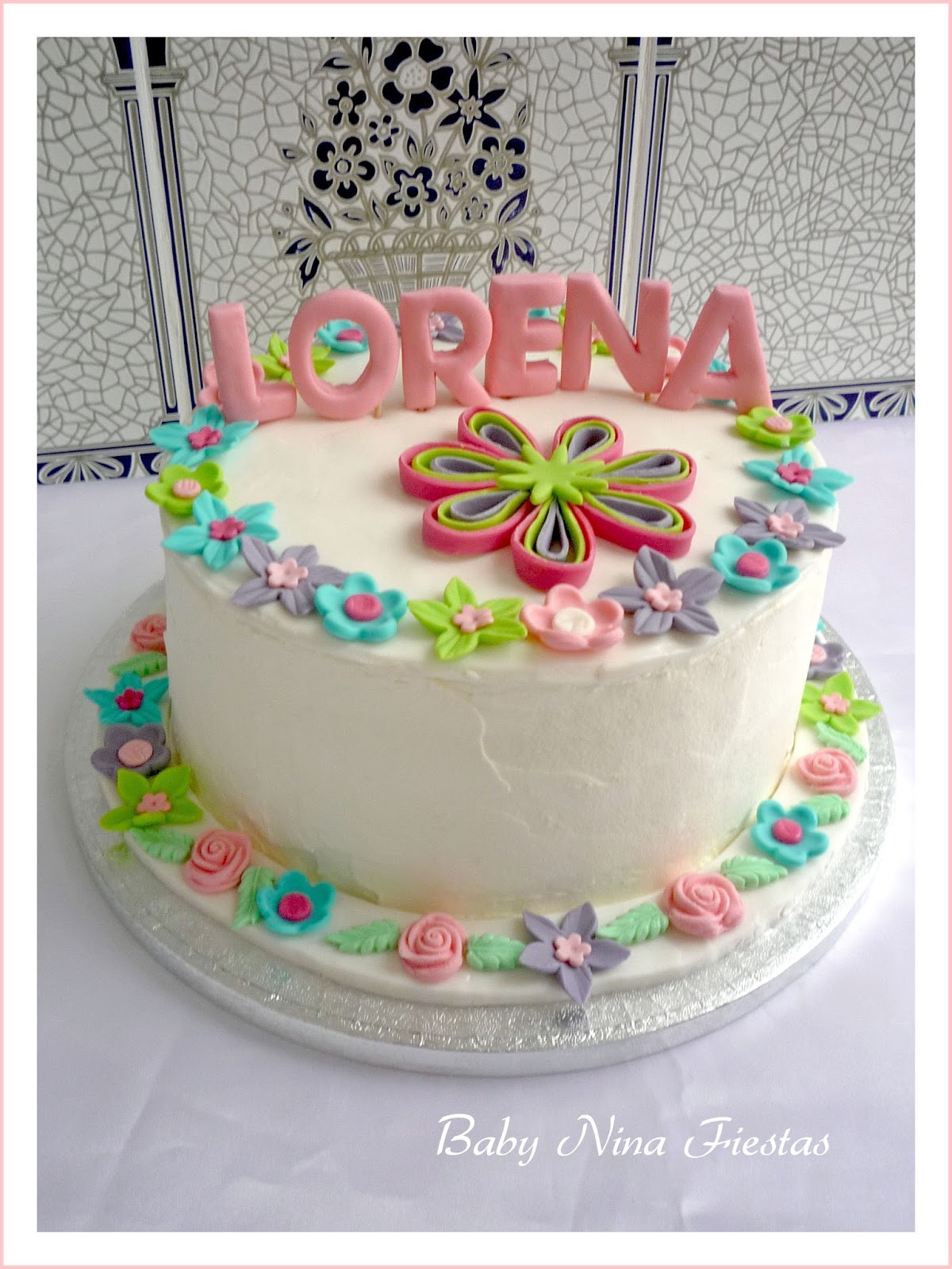 Baby Nina Fiestas Tarta floral para Lorena