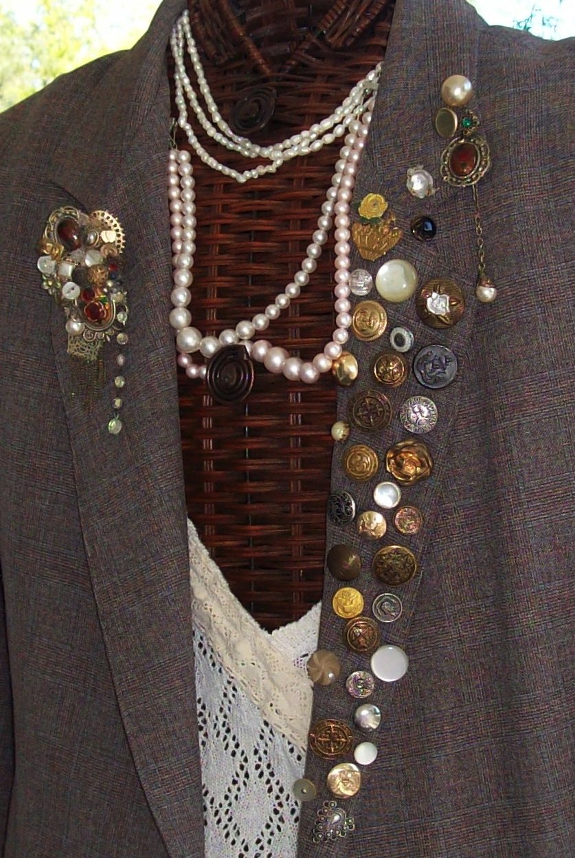 Tea's Hope Chest Repurposed Button Coat