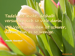Tadeln ist leicht, deshalb versuchen sich so viele darin. Mit Verstand loben ist schwer, darum tun es so wenige. Zitat Anselm Feuerbach