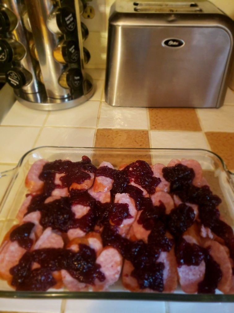 She Bangs.... Pots and Pans Kielbasa With Grape Jelly