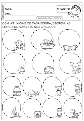 Atividades de alfabetização com alfabeto