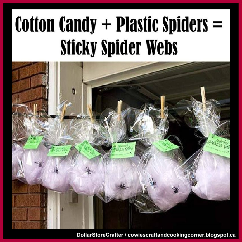 Dollar Store Crafter Halloween Treat Idea / Cotton Candy Bags