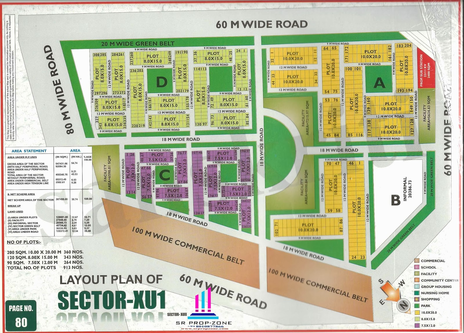 Layout Plan Of SectorXU1 Greater Noida HD Map Greater Noida Industry