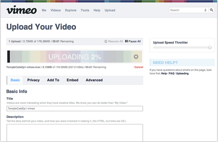 Settings while your video uploads Settings while your video uploads