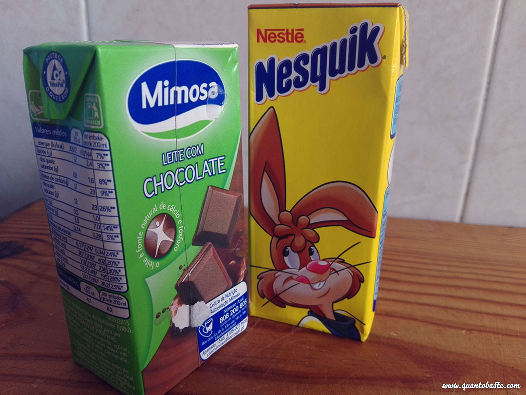 Leite com "chocolate" - Mimosa ou Nesquik?