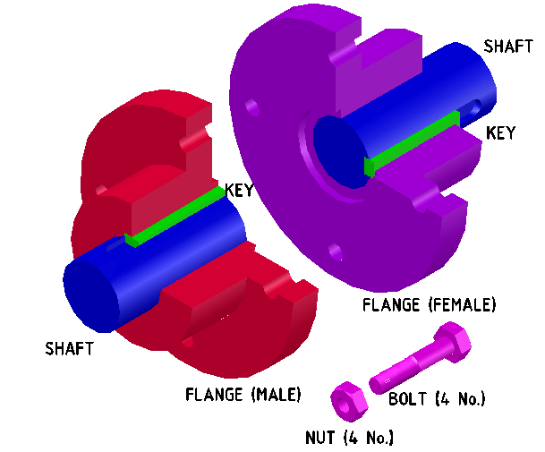 Machine Drawing Flange Coupling
