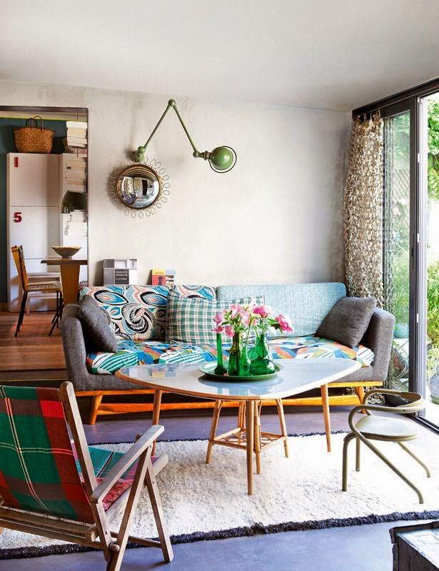 Aplique verde vintage jielde en salon frances