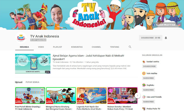 5 Channel Kartun Youtube Lokal Indonesia Aman Ditonton Bagi Anak dan Balita