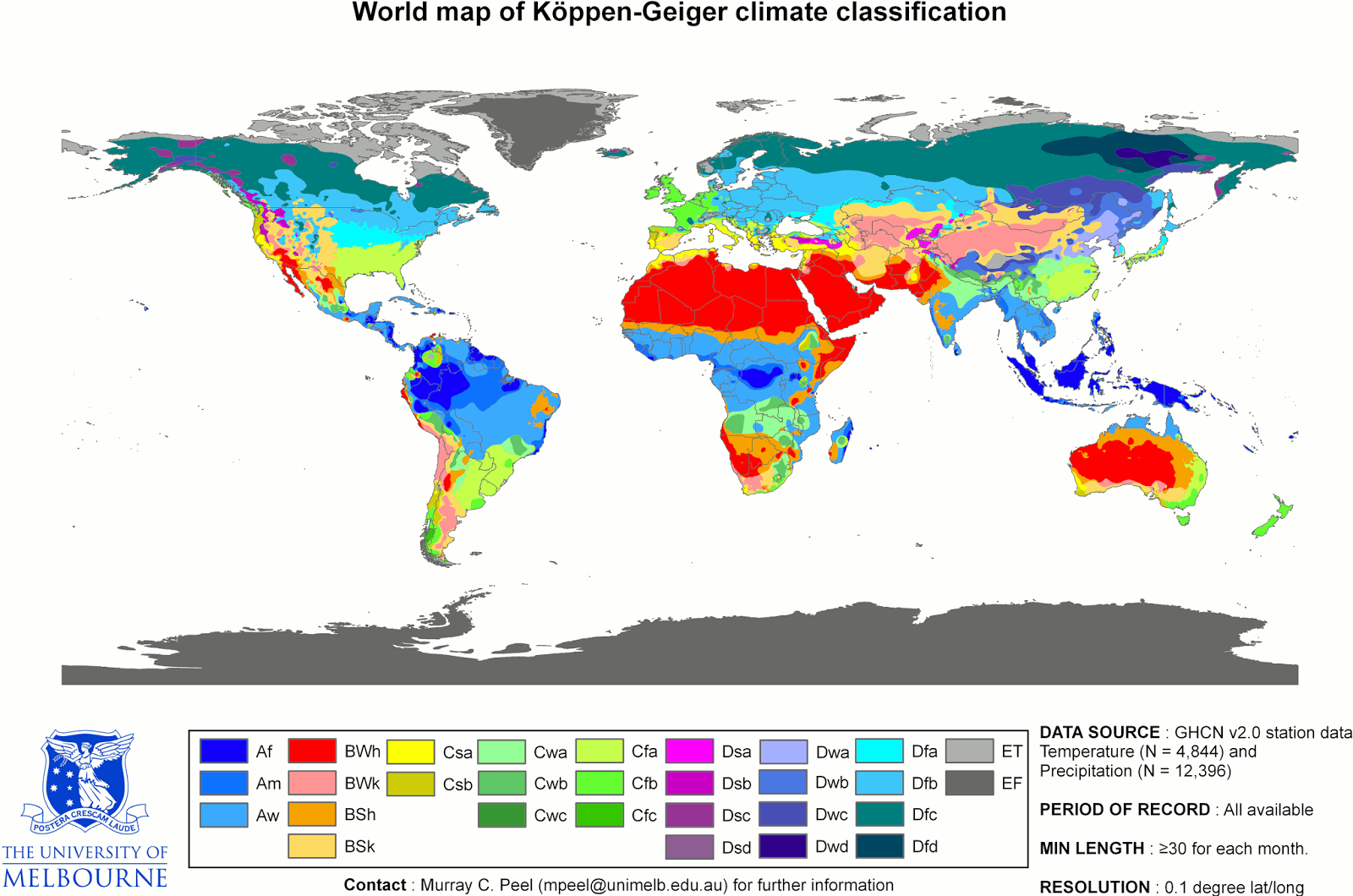 El Clima: Clasificación climática de Köppen.