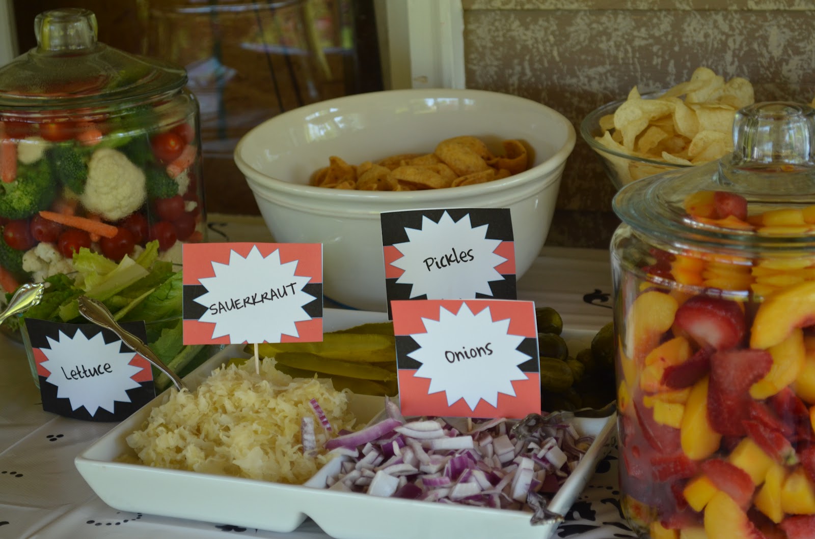 simply FOuR us Graduation Party Cookie Buffet & Gourmet Hot Dog Bar