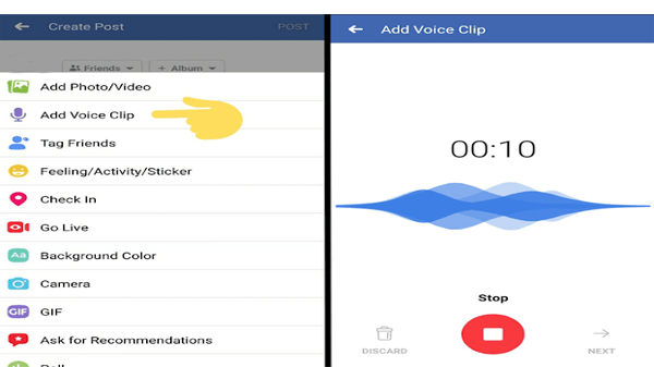 Facebook finally allows users to publish audio clips in the form of publications on the site