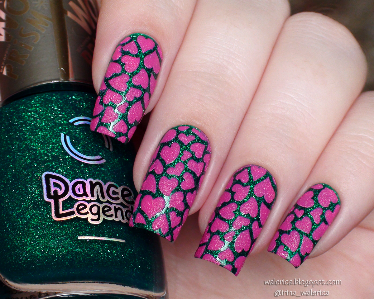 Walerica Whats Up Nails "Heart Stickers & Stencils" / Dance Legend Wow