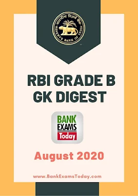 RBI Grade B GK Digest: August 2020 