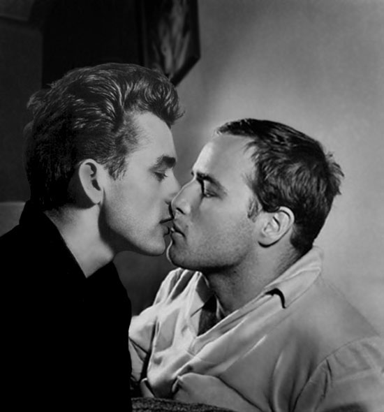  James Dean (1931-55) Kisses Marlon Brando (1924-2004)