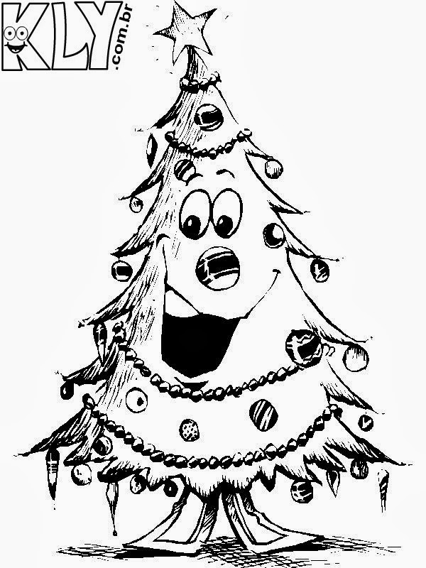 Árvore de Natal - Desenhos para Colorir - Criança Feliz e Alfabetizada