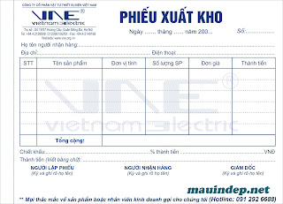 in phiếu xuất kho