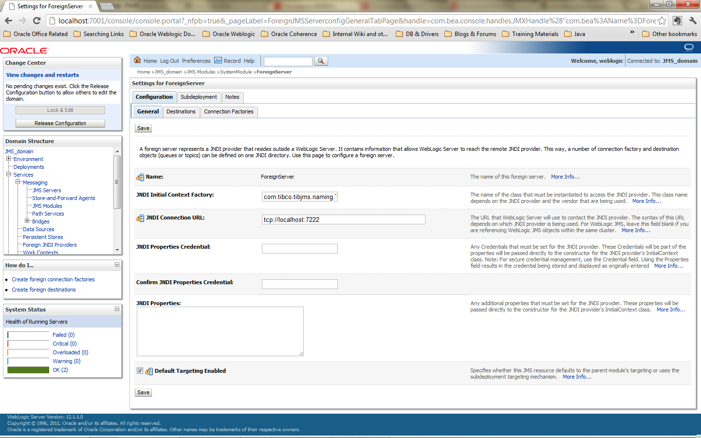 Oracle logic Server Integrating weblogic with Tibco