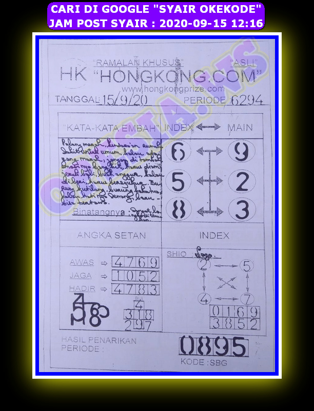 1 New Message Kode Syair Hongkong 15 September 2020 Forum Syair Togel Hongkong Singapura Sydney