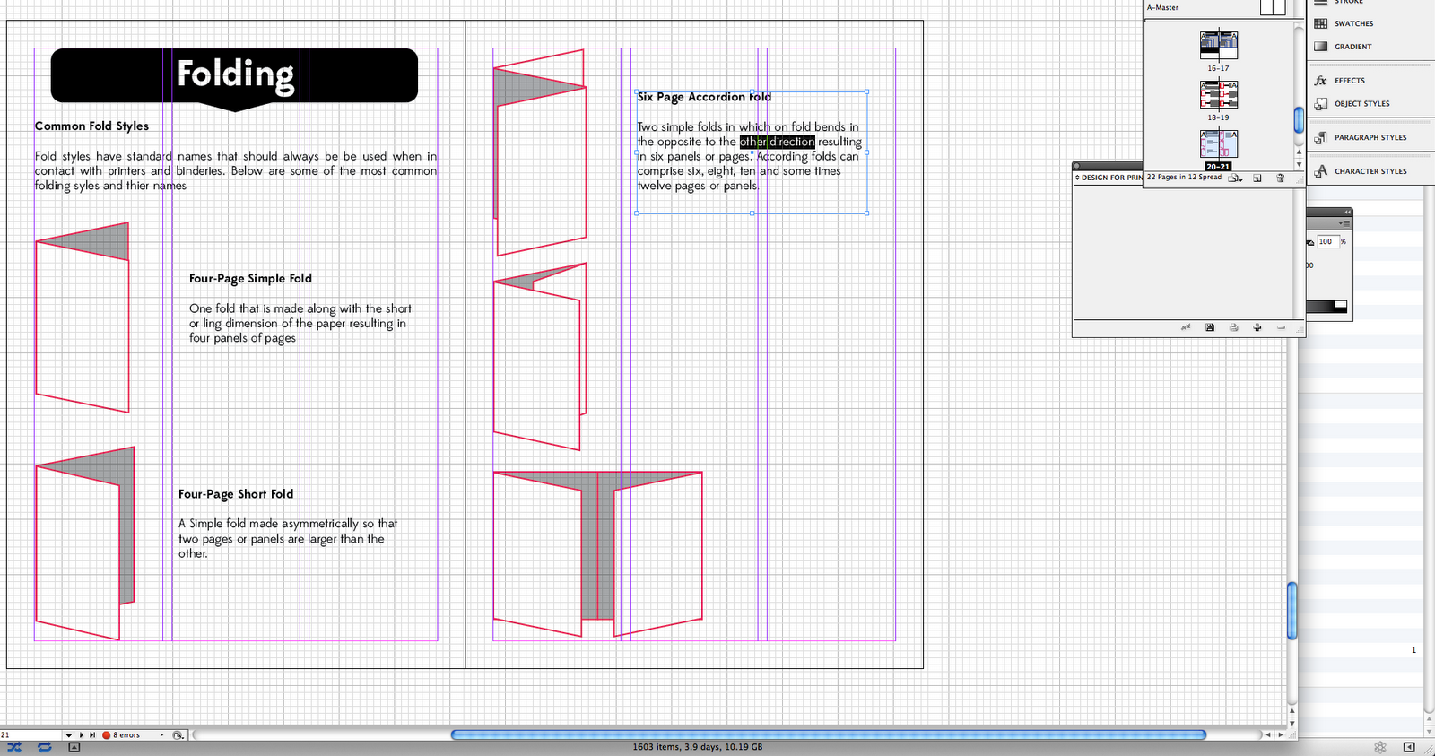 Design Practice Design for Print// Folds