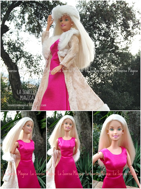 Barbie Traje De Abrigo Muff Sombrero ruso Guantes y Vestido 