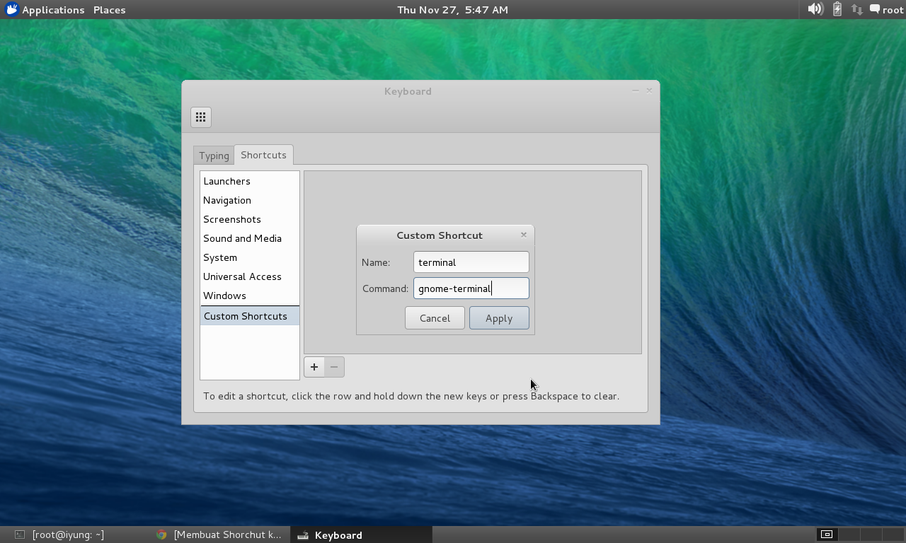 Membuat Shorchut Keyboard di Debian Wheezy w